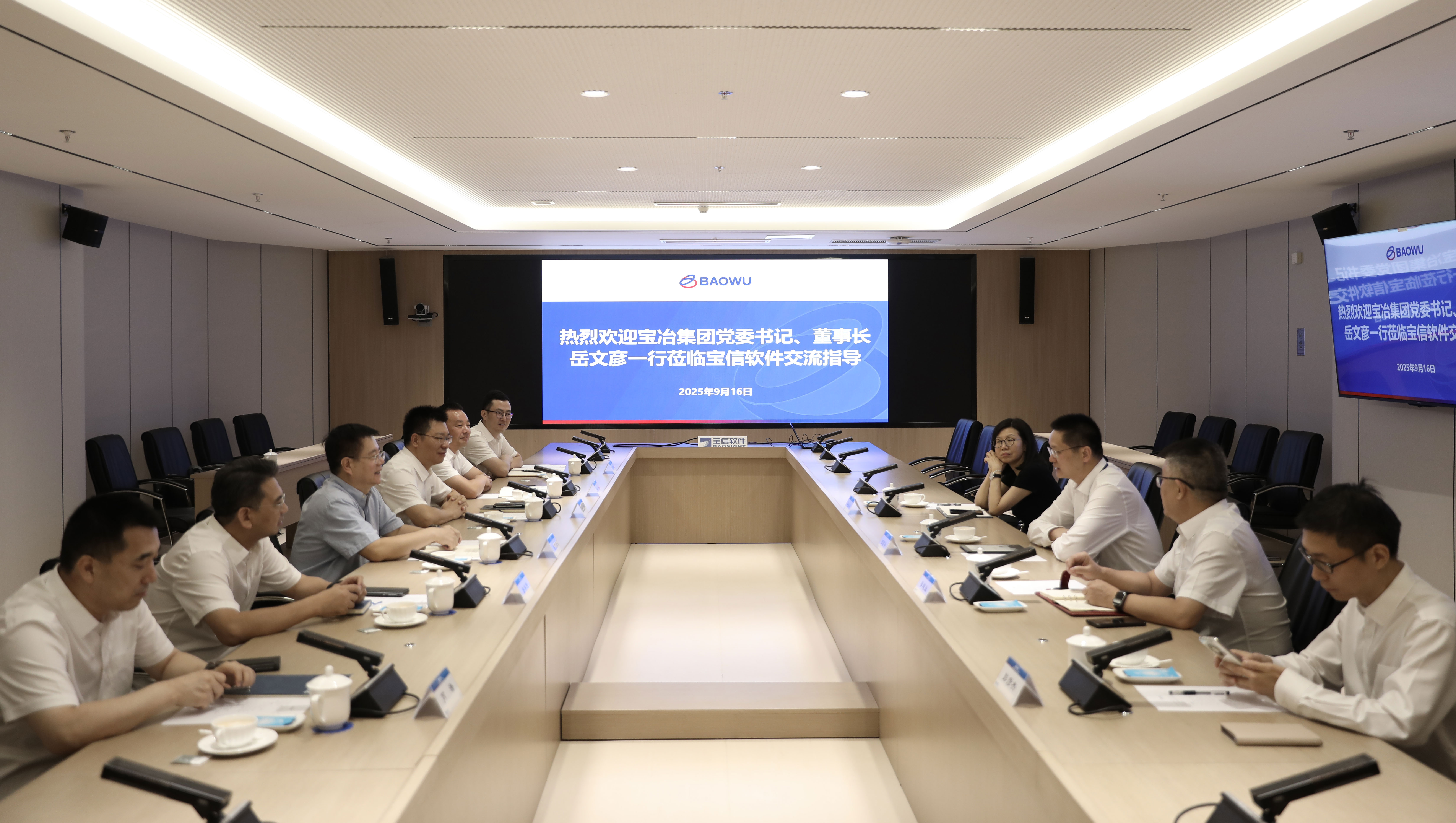 岳文彦一行拜访宝信软件党委书记、、董事长田国兵
